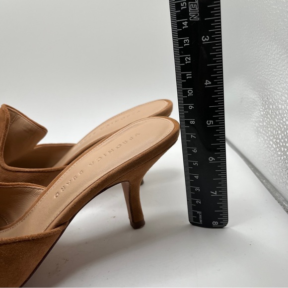 Veronica Beard Miriam Mule Tan leather suede size 8.5M slip on heels women - Picture 2 of 11